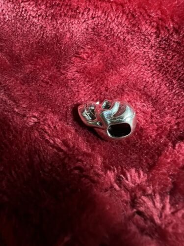 SKULL SKELETON HEAD Pendant Charm 925 silver Green eyes ideal handbag lucky - Picture 8 of 13