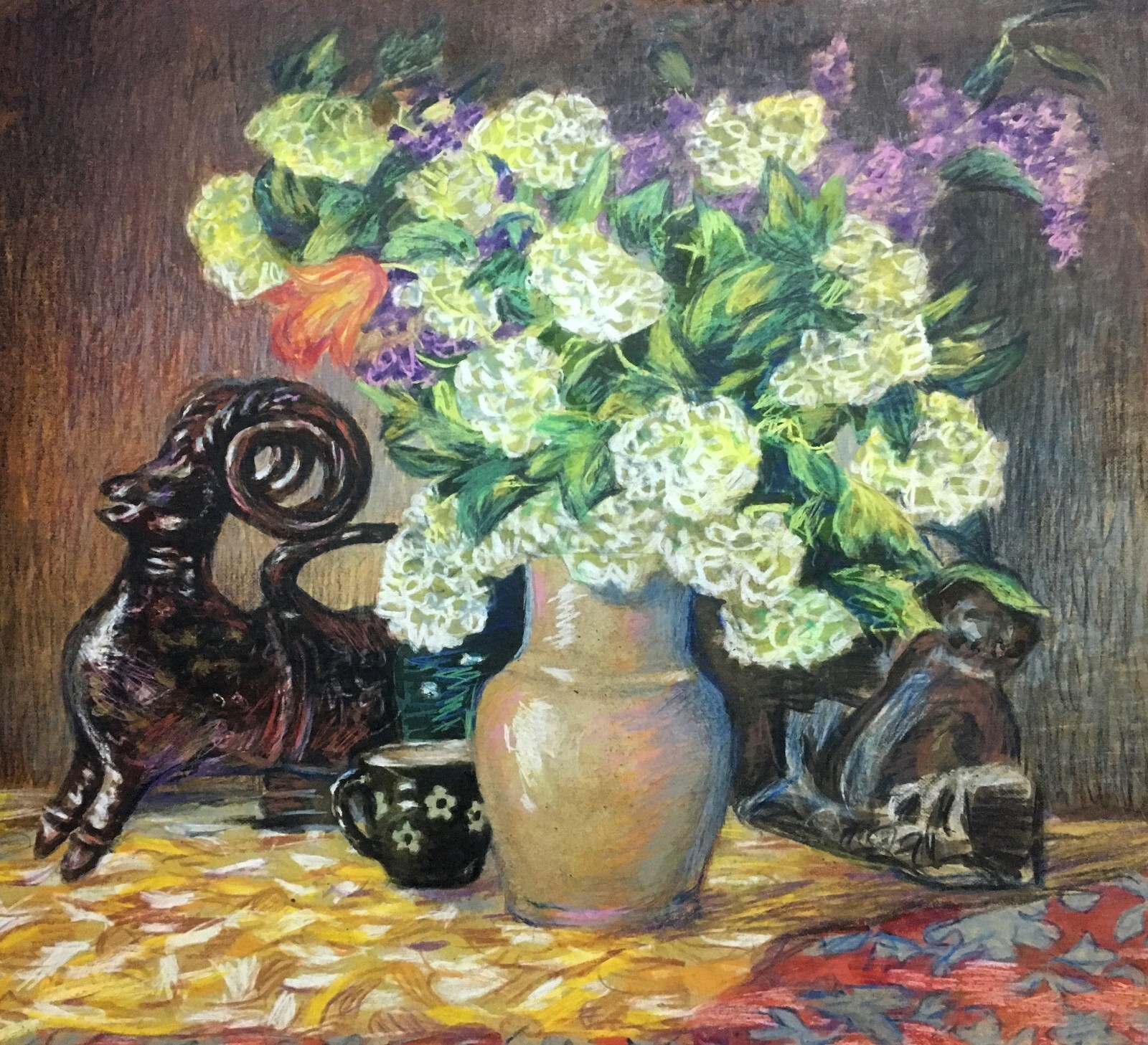 Cherkas Art Pencils Painting Still Life with Figure Unframed Home Decor n625-image