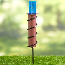 Floating Rain Gauge Stake Copper Look Blue Measure Rainfall Water Precipitation