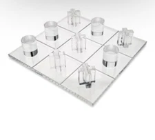 NEW! OnDisplay Deluxe Acrylic Tic Tac Toe Set - 3D Luxe Crystal Board Game