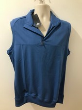 Adidas Mens Size S Blue 1/4 Zip Neck Club Golf Vest 65 NWT CD9943