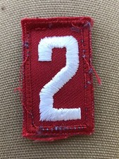 Cub Scout BSA Pack Number 2 Uniform Embroidered Sleeve Patch Red White MR FS