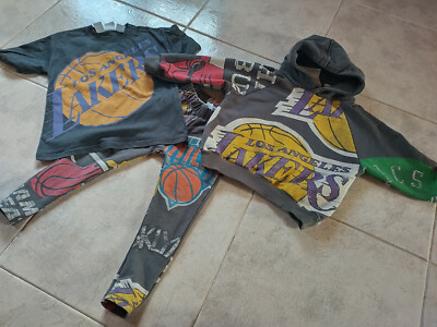 Jungen 3-4-5 Jahre ZARA NBA Paket Outfit Leggings Langarm Kapuzenjacke Lakers