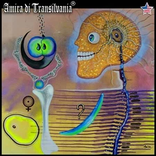 skull apple wall art contemporary painting pop modern artist humor cartoon anime