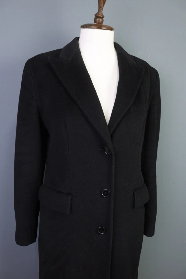 MAX MARA Black Wool Single Breast Overcoat Coat Jacket Size I 42 / USA 8 - Image 4 of 4