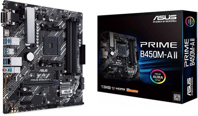 ASUS Prime B450M-A II Mainboard AMD Ryzen B450 Sockel AM4 Micro µATX 4x DDR4 M.2