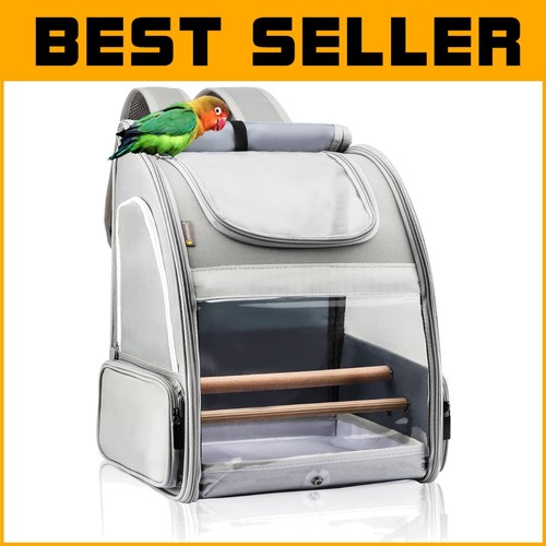 Premium Bird Carrier with Mesh Ventilation and Hand-Free Design for Small Birds