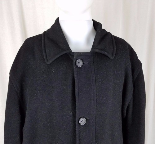 Weatherproof Black Wool Peacoat Coat Mens M Quilted Insulated Liner S&K Brands - Picture 2 of 10