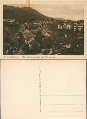 Ansichtskarte Friedrichroda Der Wilhelmsplatz mit Villenpartie 1922