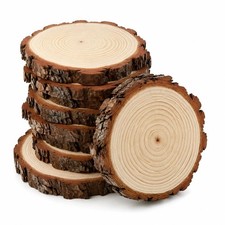 Wood Slices for Centerpieces, 5-6 Inches, 10 Pack, Rustic Round Wood Circles ...