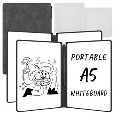 2 Packs Portable Dry Erase Board Notebook, Foldable Double Sided Small Whiteb...