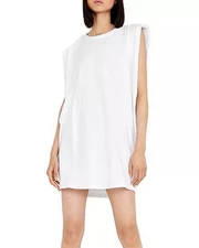 BARDOT Toni Shoulder Pad Cotton Minidress In Orchid white in size M
