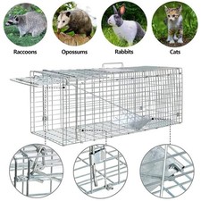 Live Animal Cage Trap Folding Raccoon Traps Cat Trap Catch Release Heavy Duty UK