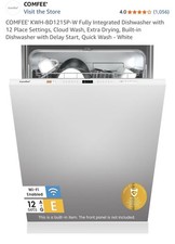 Comfee' KWH-BD1215P-W Fully Integrated Dishwasher with 12 Plate Settings