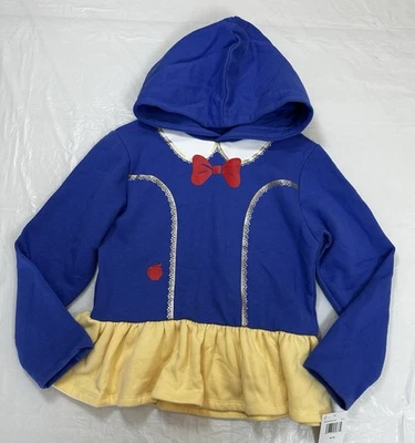 Disney Princess Snow White Girls Hooded Pullover Hoodie Blue/Gold Size9/10 A2 - Image 1 of 3