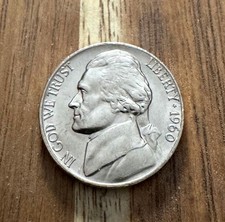 1960 P UNCIRCULATED JEFFERSON NICKEL 1960 P UNCIRCULATED JEFFERSON NICKEL