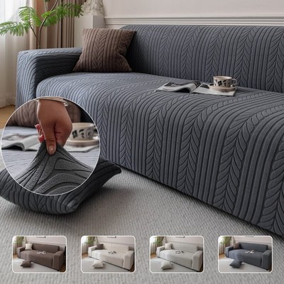 Stretch Jacquard Sofa Cover 1/2/3/4 Seater Patterned Chair Slipcover Full-Cover