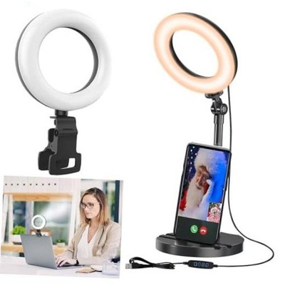Ring Light with Stand, Desk Ring Light with Clip Upgraded 10W 3000K-6500K