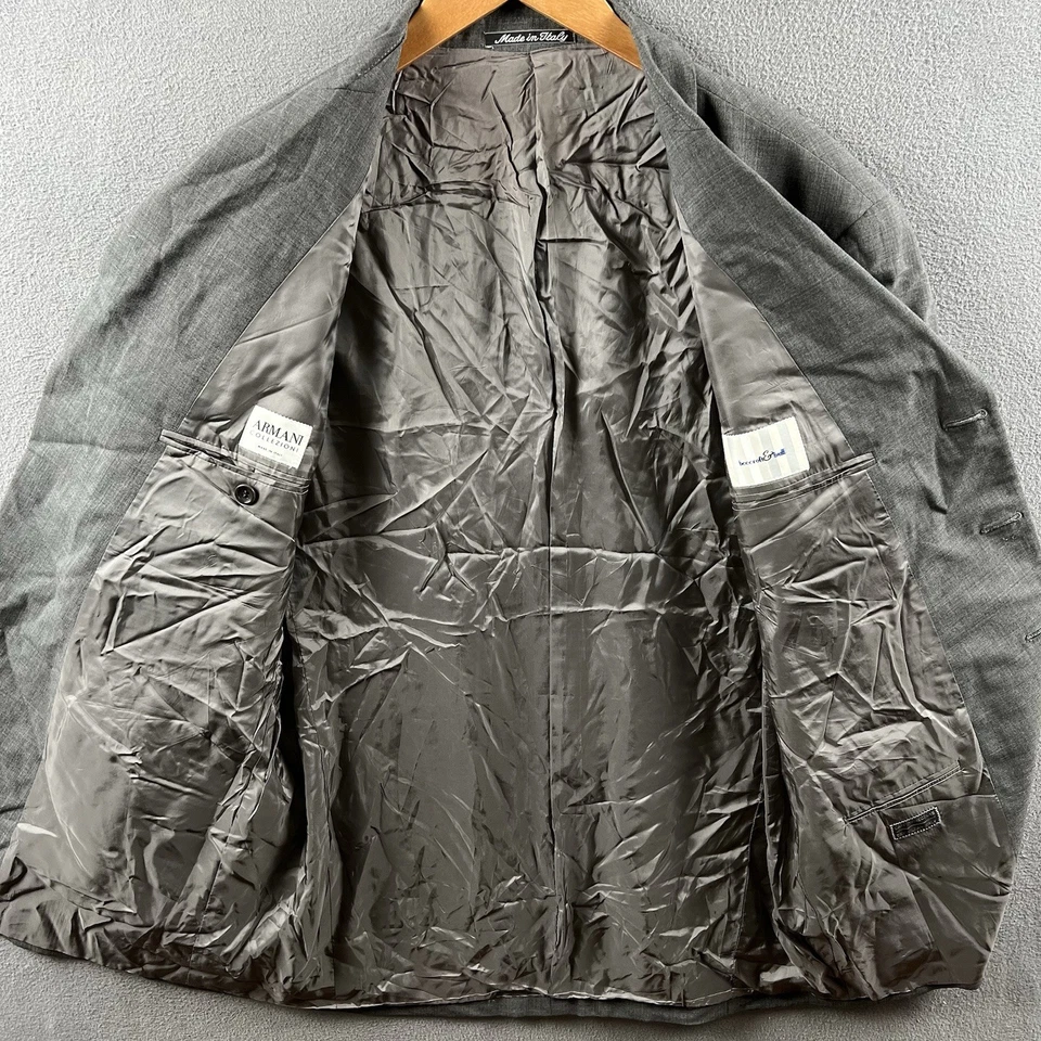 Blazer Armani Collezioni Hombre’s 42R Gris 100% Lana Chaqueta 3 Botones Hecho en Italia Foto 3 de 4