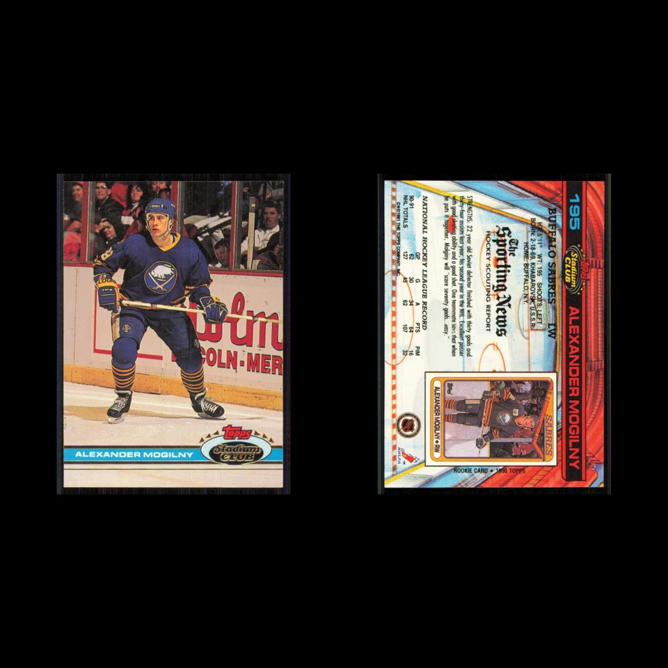 Alexander Mogilny #195 1991 Topps Stadium Club Buffalo Sabres Hockey Card NHL NM - Image 3 of 3