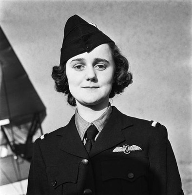 Female ferry pilot Joan Hughes from Air Transport Auxiliary awaits- Old Photo