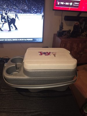 Rare Joy Cone Vintage Cooler Console Arm Rest With Cup Holder, Gray