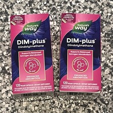 2 Pack Natures Way DIM Plus Estrogen Metabolism Cellular Support 240 Capsules