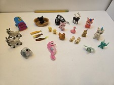 Lot of Small Plastic Animal Figures Mixed Assortment Toys Pre-owned
