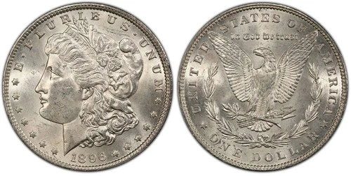 1896 P Morgan Silver Dollar PCGS MS62 with PCGS "True View"