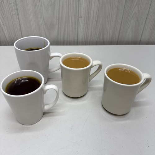 4 Faux Display Realistic White Diner Mug  Resin Black Coffee Tuxton Stage Prop