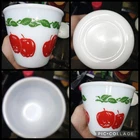 VINTAGE HAZEL ATLAS MILK GLASS APPLE SMALL 5 1/4" TALL MIXING BOWL!