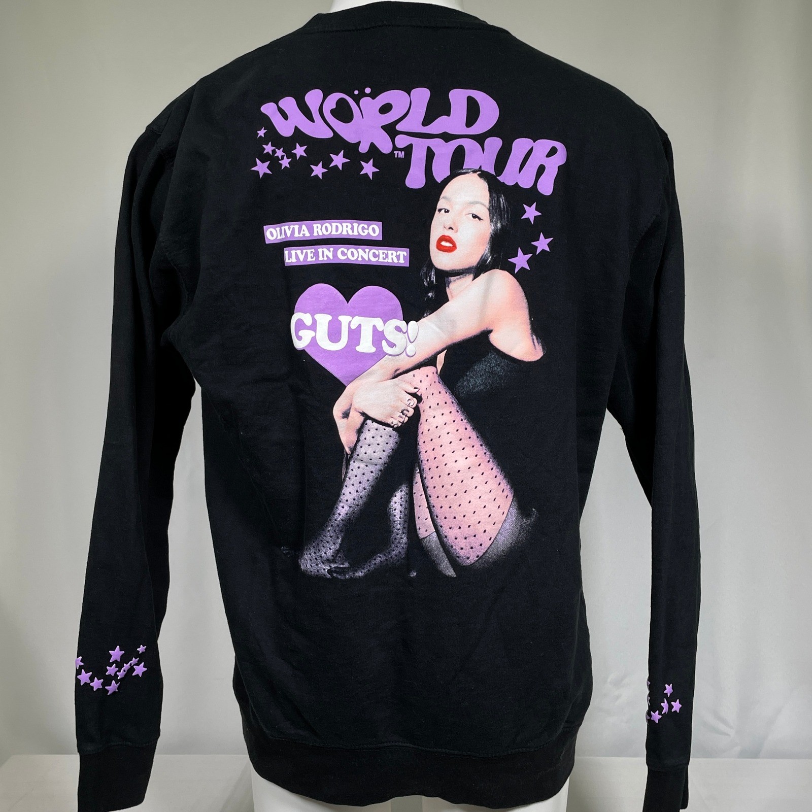 Olivia Rodrigo GUTS! World Tour 2024 Black Pullover Sweatshirt Men's XL