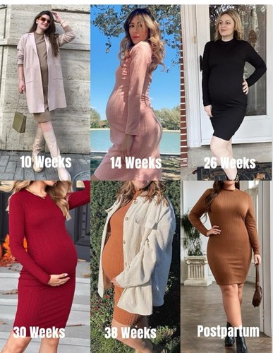 NWOT Sexy Pink Curve Hugging Mock Neck Turtleneck “Maternity” Dress Size Medium - Picture 5 of 7
