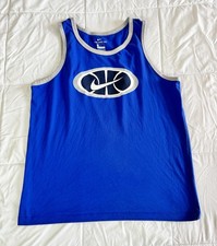 Nike Men's Dri-Fit Basketball Tank Top Size Large Cotton Blue Grey Basketball