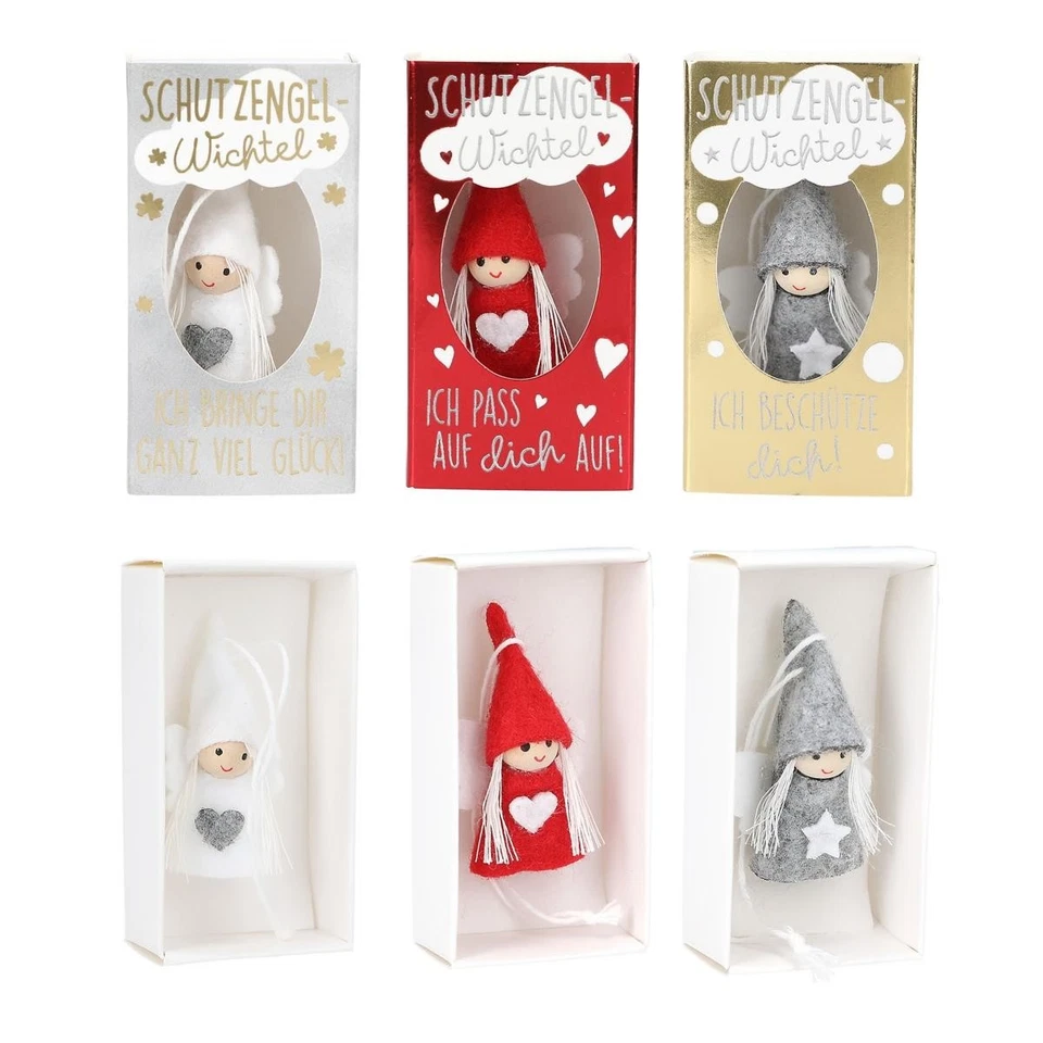 DEPESCHE 1x Wichtelanhänger in kleiner Box Schutzengel Wichtelgeschenk zufällige Auswahl
