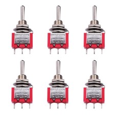 mxuteuk 6pcs Momentary Mini Miniature Toggle Switch 3 Terminal 3 Position SPDT