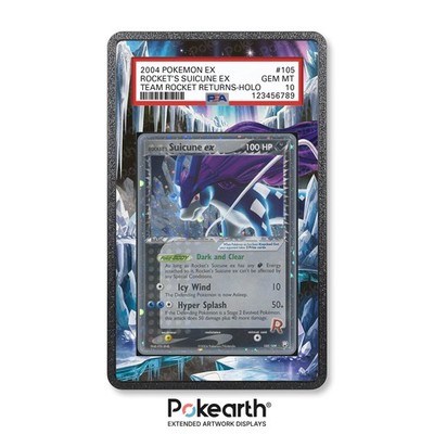 Rocket's Suicune ex 105/109 - Case mit erweitertem Artwork für Grade Cards Case