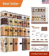 24 BPA-Free Airtight Food Storage Canisters - Complete Kitchen Organization Set