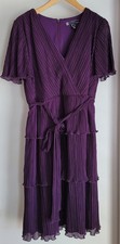 JS Boutique Woman Dress Size 14W Purple Polyester Pleated Party Cocktail