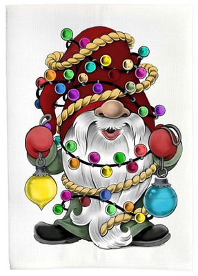Gnome Santa Lights Ornament Pot Holders Oven Mitts Hot Pad Linen Towel XDZ339DPH