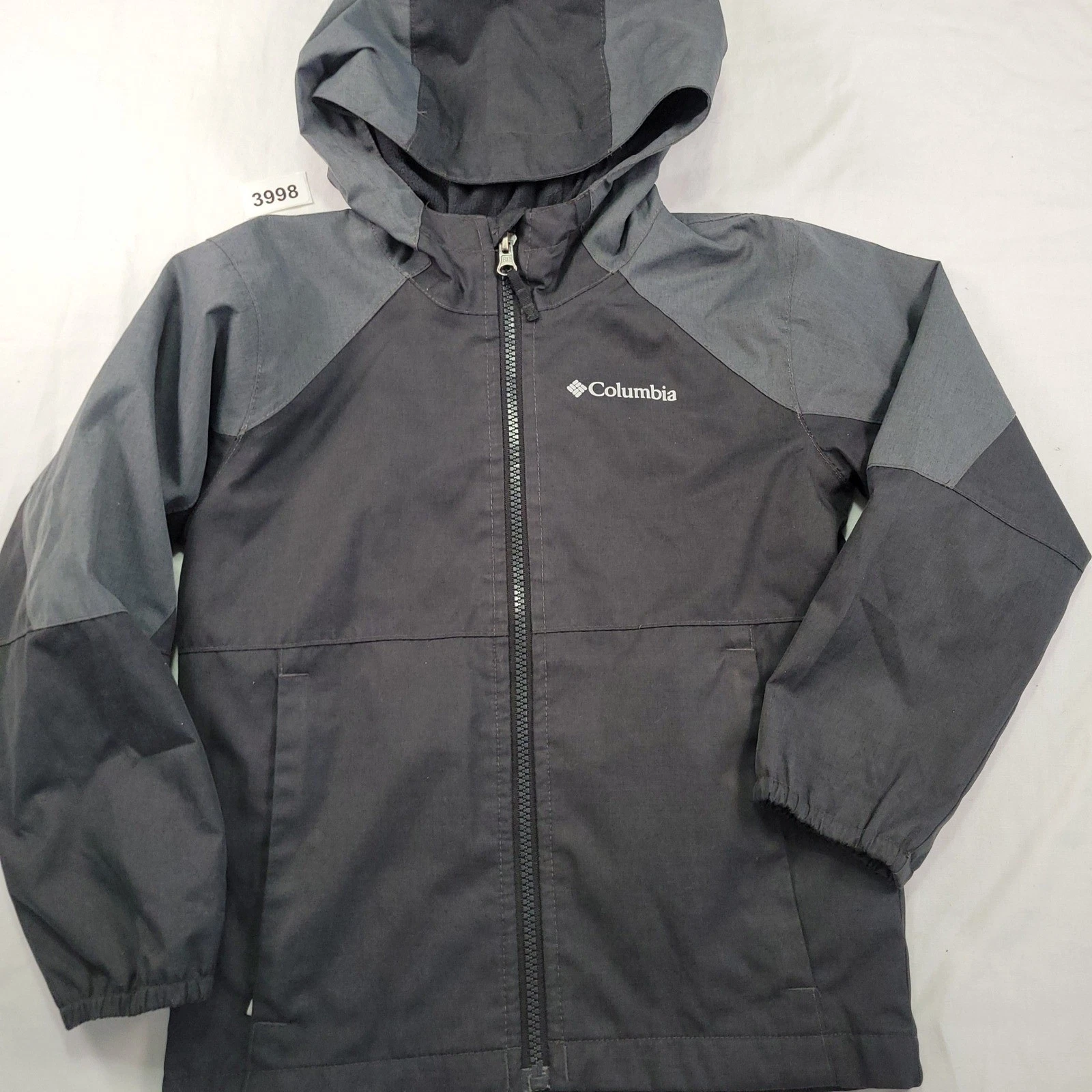 Columbia Kids Jacket Coat Size XS 6/7 Gray Hooded Zip Up Fleece Lined Outerwear