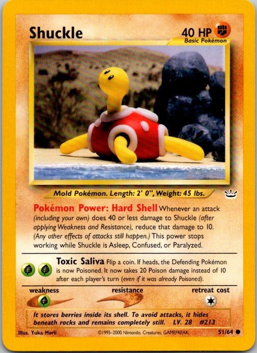 Shuckle 51/64 Common Neo Revelation Pokemon Unlimited Moderately Played