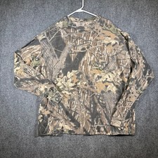 Mossy Oak Vintage Camo Long Sleeve T-Shirt Mens XXXL Brown Pocket USA Made
