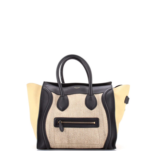 Celine Tricolor Luggage Bag Canvas and Leather Mini