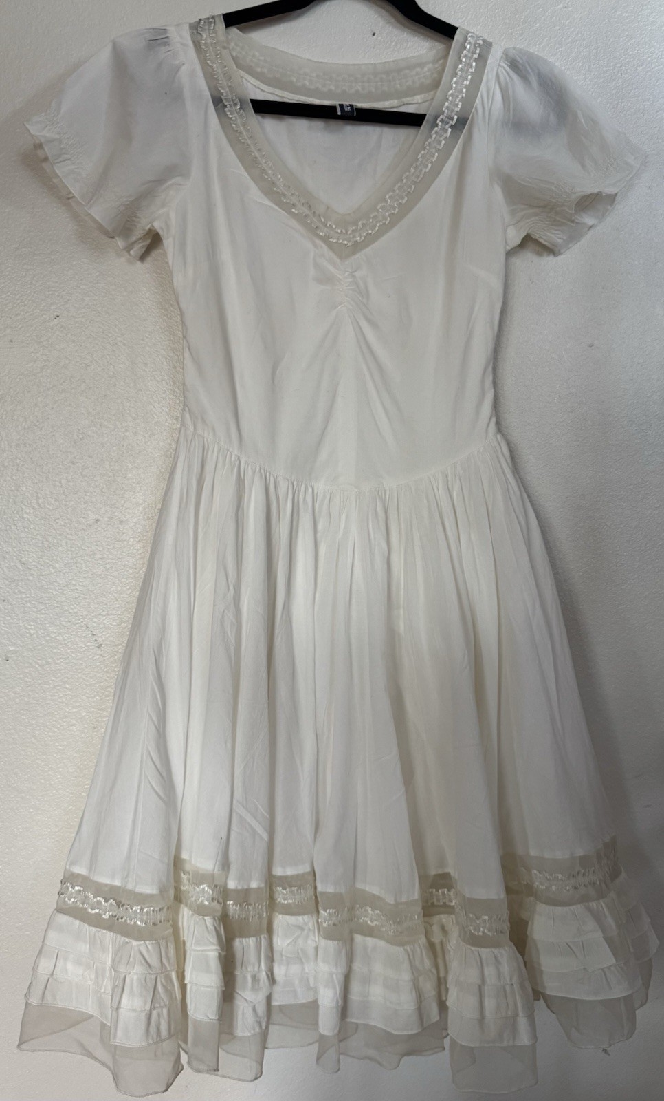 Jean Paul Gaultier Cotton Lace Ruffle A-line Dress