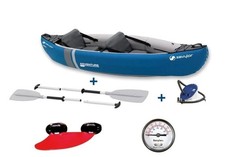 Sevylor Adventure Kit 2 Person Inflatable Canoe Kayak + Pump Paddles Gauge Bag