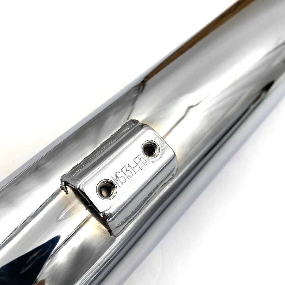 Freedom 82-00188 Chrome Black Tip Slip On Exhaust Mufflers 07-17 Harley Softail - Image 4 of 4