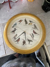 National Audubon Society Bird Clock 13" Oak Colored Frame Clock **Parts Only**