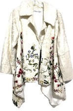 New Oscar de la Renta Runway Embroidered Lamb Fur Drape Dress Jacket Coat US 6