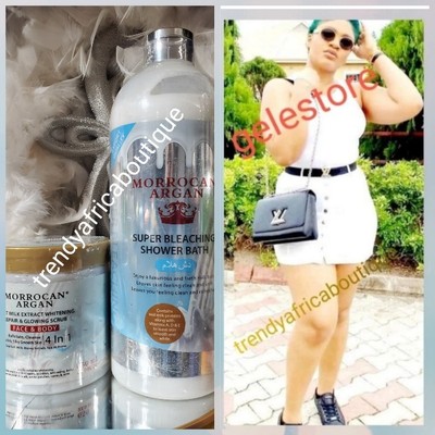 2pcs. Morrocan Argan Super Bleaching Shower & Goat Milk Repair Scrub Face & Body